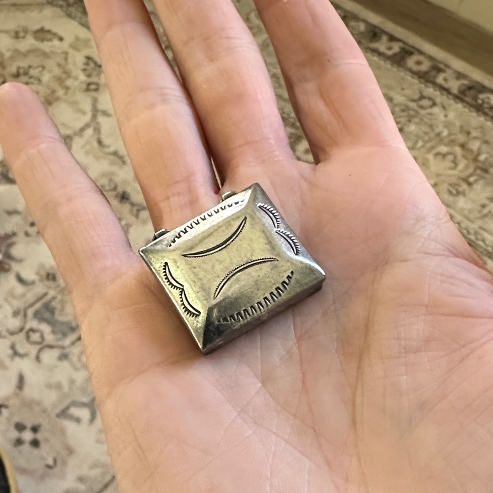 Silver vintage trinket box
